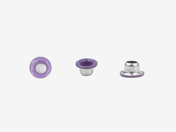 FoRapid 3mm/1/8 Aluminum Quicklet Eyelets-Scrapbooking/Birthday Wedding Baby Greeting Holiday Card/Paper Craft/Luggage Cruise Tag/DIY Album/Clothing etc-200 PCS (Light Purple)