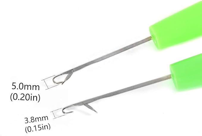 Latch Hook Crochet Needle, 2Pcs Latch Hook Tool,Big Crochet Needle 5.0mm(0.2inch),Small Crochet Needle3.8 mm(0.15inch)
