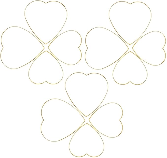 12 Pieces Assorted 4 Sizes Moon Star Heart Shaped Dream Catcher Rings Macrame Gold Metal Hoops for Floral Wreath Wall Hangings DIY Craft Supplies Home Decor (Heart)