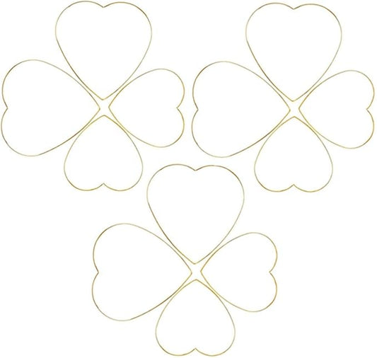 12 Pieces Assorted 4 Sizes Moon Star Heart Shaped Dream Catcher Rings Macrame Gold Metal Hoops for Floral Wreath Wall Hangings DIY Craft Supplies Home Decor (Heart)