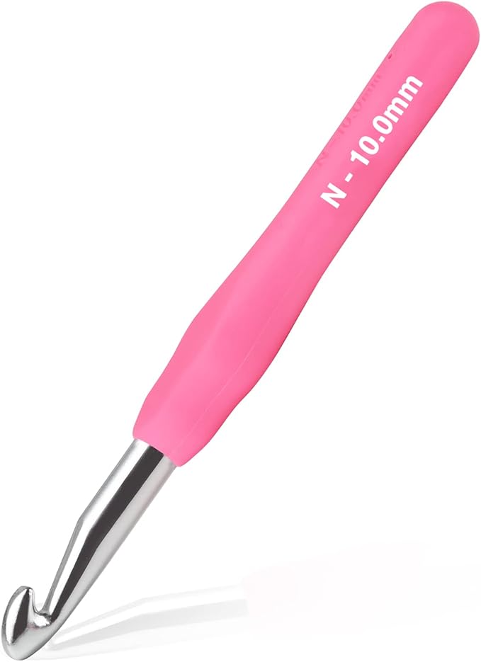 10mm Crochet Hook, Supers Smooth 10 mm Ergonomic Crochet Hooks for Beginner, Comfort for Arthritic, 1 Pack