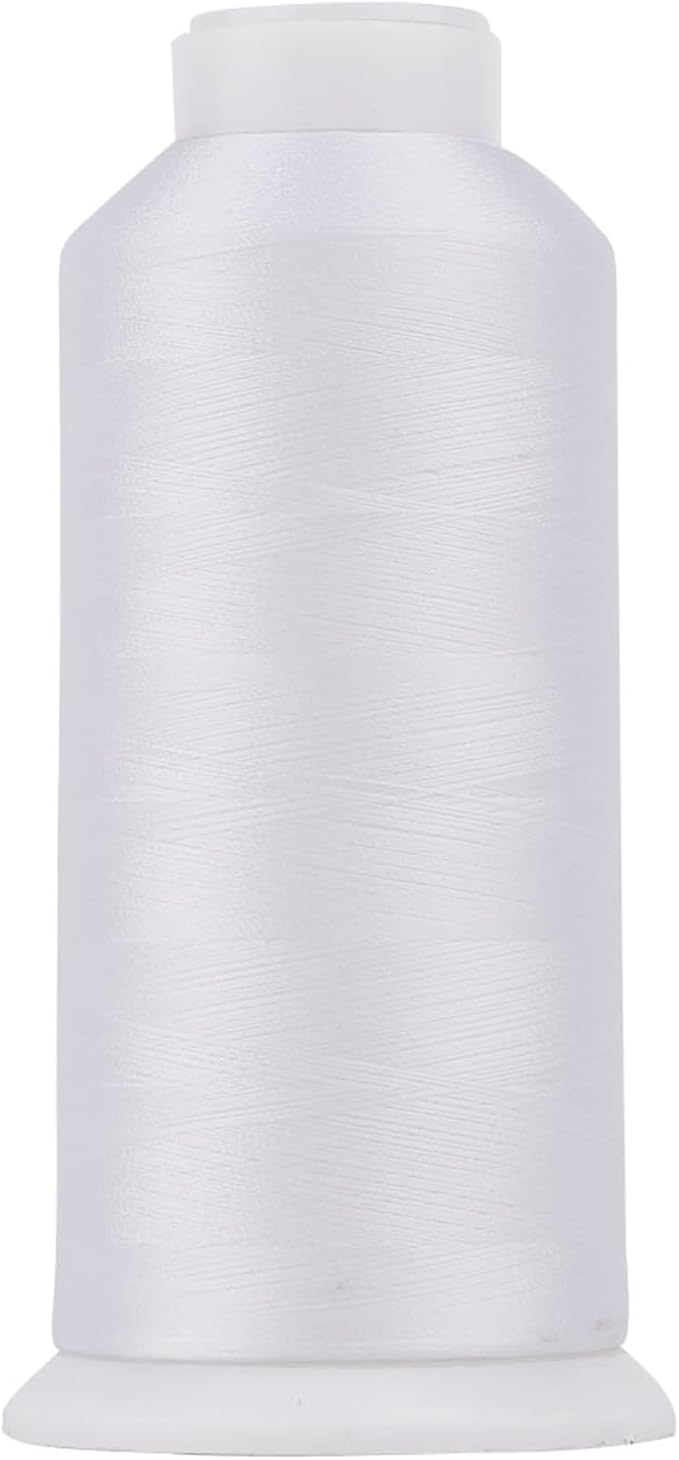 High Tenacity Polyester Embroidery Machine Thread 40WT(120D/2) 4000M Per Spool for Commercial and Domestic Embroidery Machine (Snow White-1802)