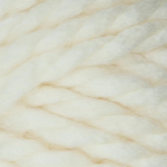 Estako Cozy Thick & Quick Yarn (4 Skeins Pack) 20% Wool 80% Acrylic Soft Super Bulky Weight #6 Knitting and Crocheting Yarn (4 x 3.52 Oz) / (4 x 65 Yrds) (50299-Cream)