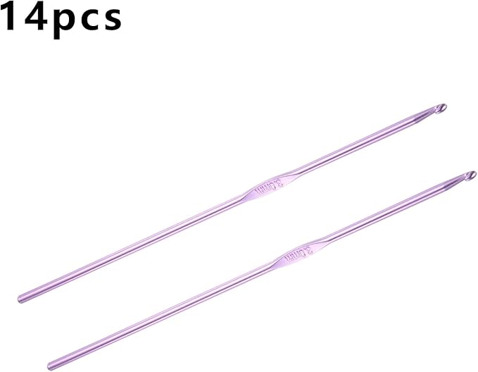 HEYLEAYAR 3MM Aluminum Crochet Hooks 14PCS,Crochet Needle US Size F(Size 4),Crochet Needles for Knitting Craft Yarn Contribute to Beginners