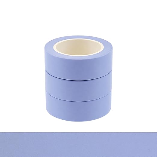 NatSumeBasics 3 Pastel Washi Tapes Solid Light Purple Washi Tape 32 Ft. Decorative Masking Tape Self-Adhesive Craft Tapes for Packaging Decor Scrapbooks DIY Gift (Light Purple)