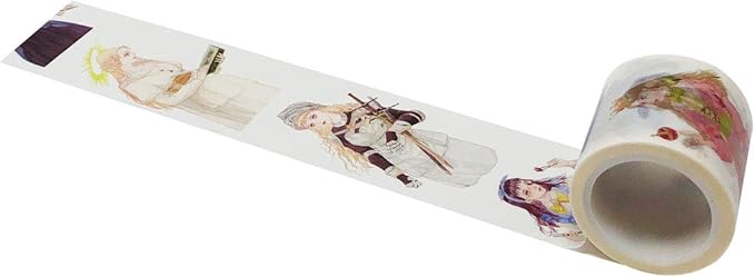 Wrapables Decorative Festive Wide Washi Masking Tape, 35mm x 5m, Medieval Maidens