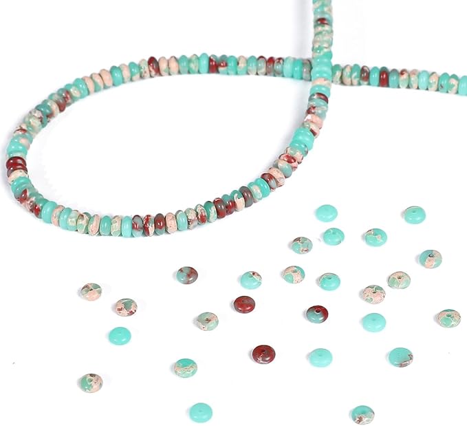 beadia natural green shoushan disk stone beads 4x2mm 160pcs rondelle loose semi gemstone beads for jewelry making design