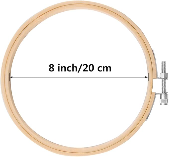 giemson embroidery hoop 12 pieces 8 inch round embroidery hoops bamboo circle cross stitch hoop for embroidery and art craft sewing