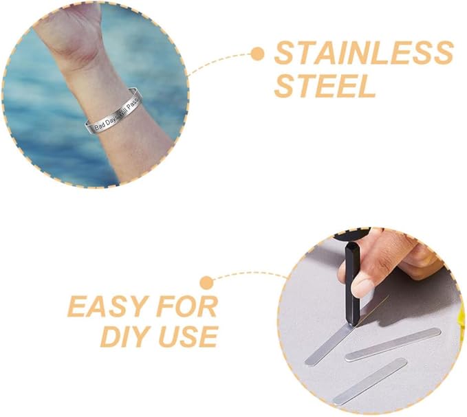 Operitacx 10pcs Stainless Steel Bracelet Blanks Core for Diy Leather Bracelet Making Silver Charm Spacers