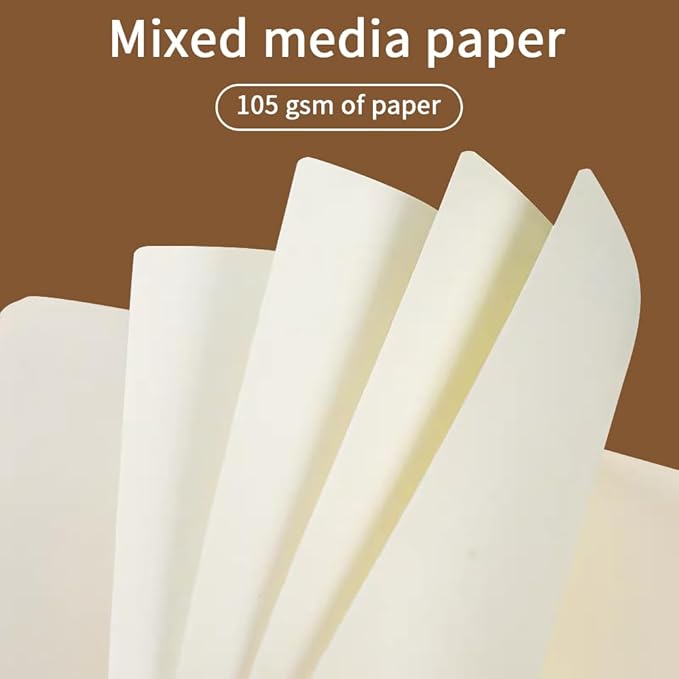 Mifuner Small Rectangle 3.5x5.5 200 Sheets 105gsm Mini Notebooks Blank Pages Sketchbooks Pocket Paint Writing Diary Memo PU Leather Cover Brown