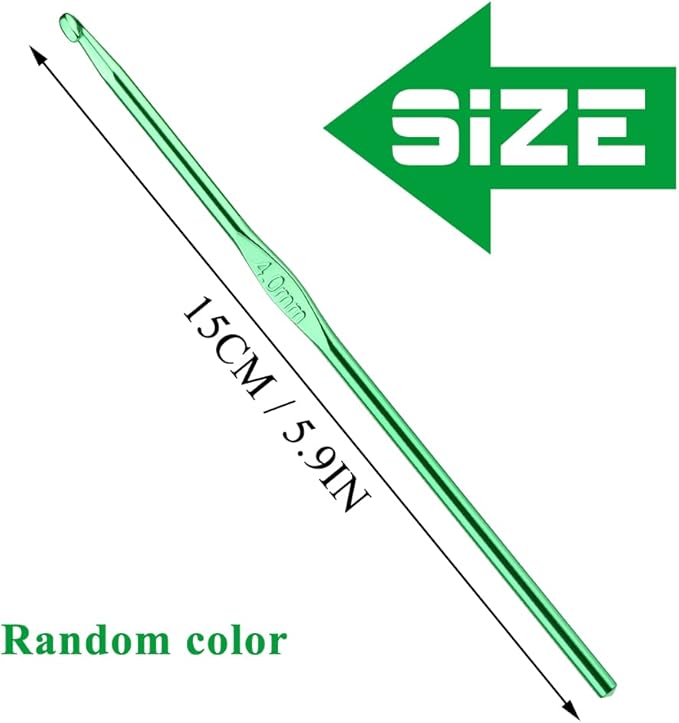 4mm Aluminum Crochet Hook, Smooth Crochet Needles, Knitting Needles for Yarn Craft, Great Handmade DIY Present for Friends, Random Color