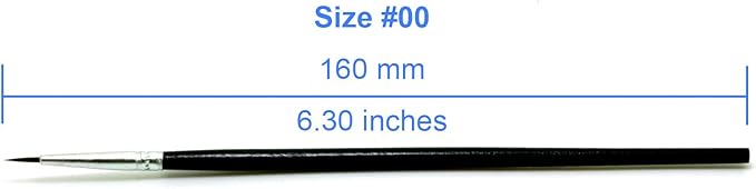 50 Pcs Pack of Synthetic Fine Detail Paint Brushes Set for Miniature, Scale Model, Art Painting in Acrylic, Oil, Watercolor - Pointed Round (Size #00 (Small))
