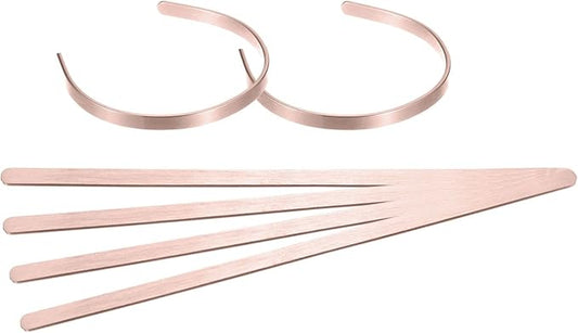 uxcell 6Pcs Bracelet Blanks, 1/4 x 6inch Cuff Bangle Blanks Copper for DIY Jewelry Making(Rose Gold, 1.6mm Thick)