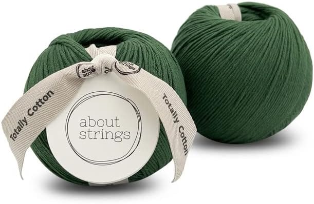 About Strings Totally Cotton Yarn - GOTS Certified Organic DK Weight - Luxuriously Soft, No Splitting - Perfect for Baby, Amigurumi, Knitting & Crochet - (200g/468 Yards) 100g/Ball (Rainforest)