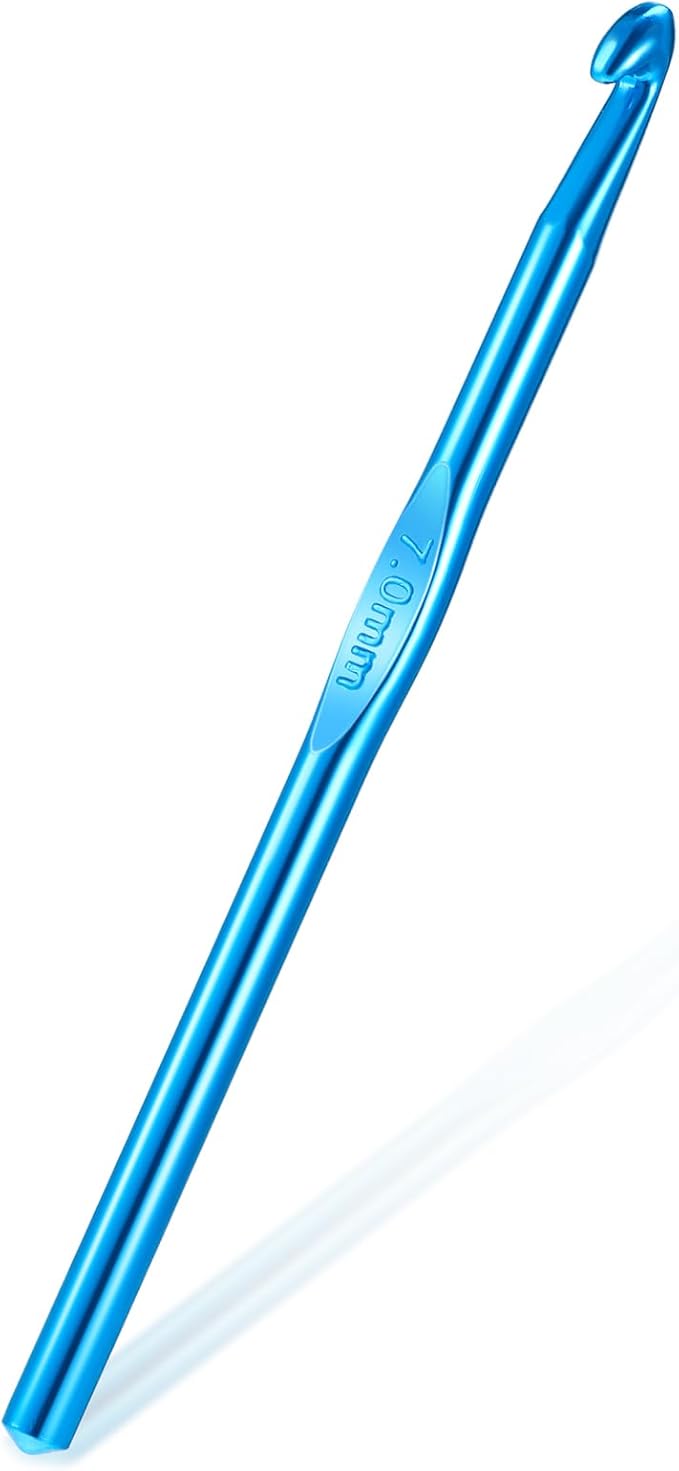 7mm Aluminum Crochet Hook Bulk Crochet Needles Knitting Needles for DIY Yarn Craft Smooth Crochet Needles for Knitting Craft Yarn Contribute to Beginners (Blue)