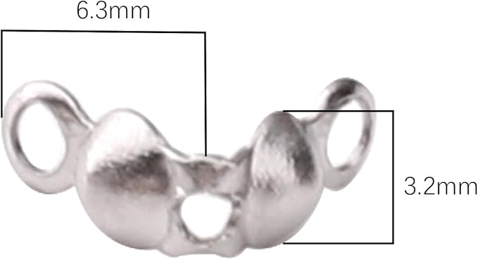 304 Stainless Steel End Caps 3.2x6.3mm 500pcs Knot Covers for Jewelry DIY Making and Repairing