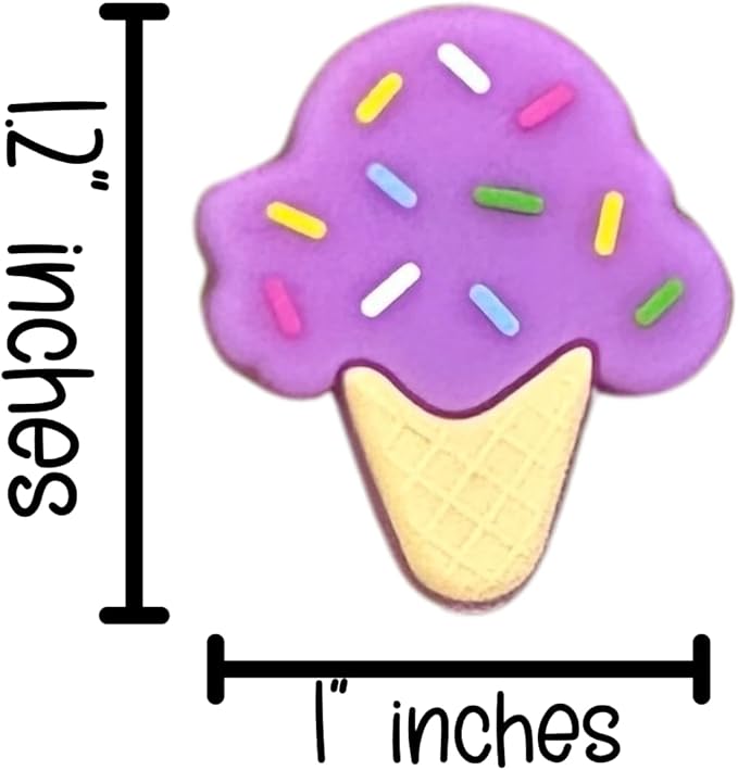 Lashicorn Ice Cream Cone Silicone Focal Bead Set | 12 Pc Mixed Pack Vanilla Chocolate Strawberry Bulk Wholesale Sprinkles Cute Sweet Treat Summer Keychain Making Kit Beaded Pen Freshie Hanger