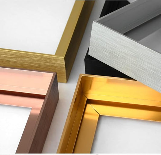 DIY Metal Floating Frame for 8X12 Canvas Painting Art,1 1/4"(3.2cm) Depth, Floater Frame,Mental Frame Kit, Cut to Pieces,Not Include Canvas or Mat. Brushed Silver Frame