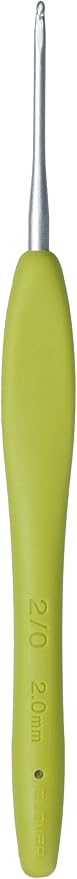 Clover CL1050 Amour Crochet Hook: 2.0mm, Metal, 2mm, Green