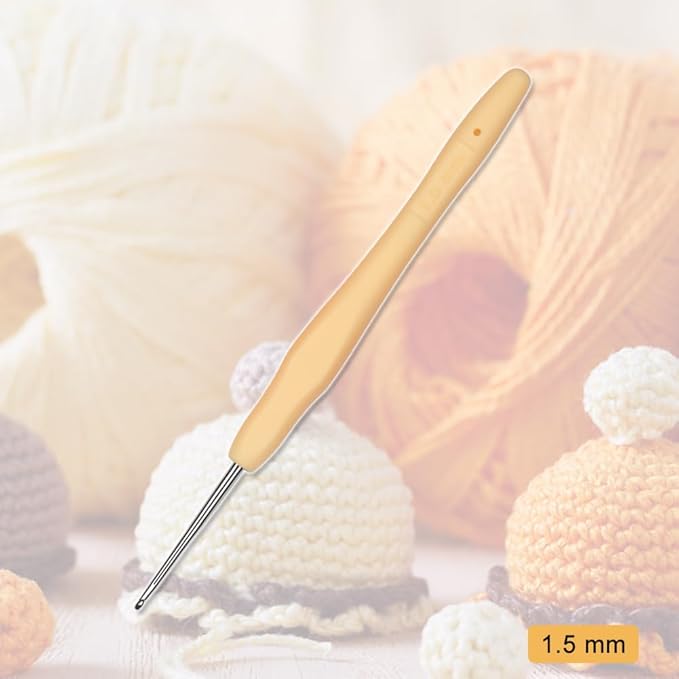 QLRFFLJOY 1.5mm Crochet Hook Small Size Crochet Hooks Lace Crochet Needle Embroidery Thread Knitting Weaving Tool DIY Lace Yarn Crochet Needles (1.5 mm)