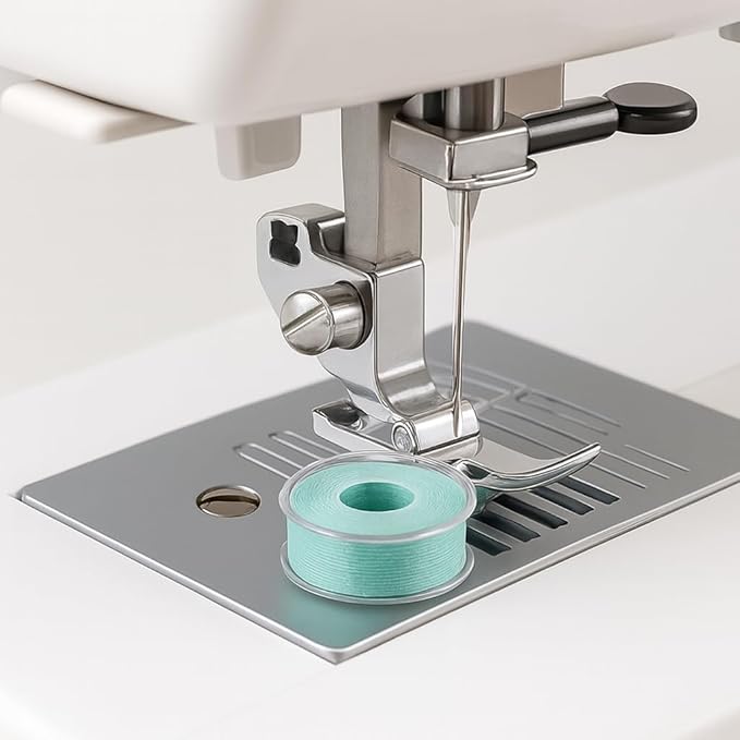Mandala Crafts 144 Aqua SA156 Prewound Bobbins for Singer Sewing Machine -15J SA156 Prefilled Bobbin Thread for Brother Sewing Machine and Embroidery