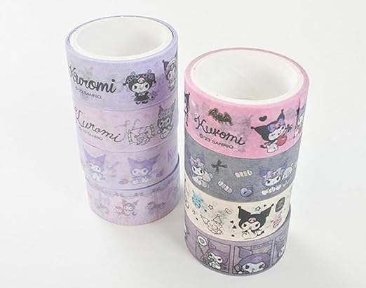 Generic Cute Masking Tape, Washi Tape Set, 8 Pack, 0.6 Inch Wide (Purple)