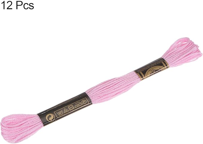 HARFINGTON 12 Skeins Embroidery Floss 8m Each Egyptian Long Fiber Cotton Cross Stitch Thread 26S/2x6 for Embroidery Projects Bracelet, Very Light Purple