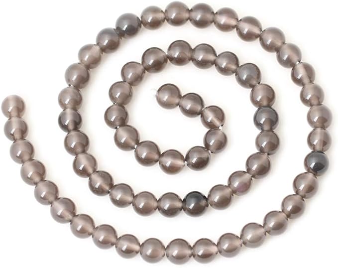 cheavian 60pcs 6mm natural ice obsidian gemstone round loose beads crystal energy stone healing power for diy jewelry making 1 strand 15"