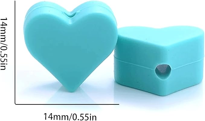40PCS Square Heart Silicone Beads Mix Colorful Shaped Beads for DIY Crafts