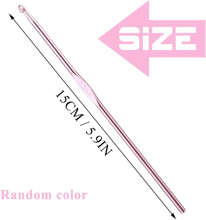 3.5mm Aluminum Crochet Hook, Smooth Crochet Needles, Knitting Needles for Yarn Craft, Great Handmade DIY Present for Friends, Random Color