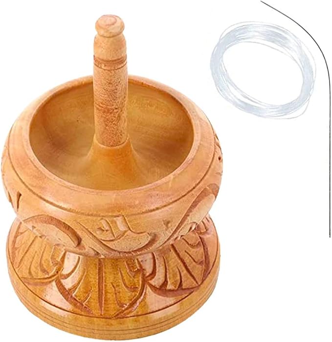 Shop LC Clay Seed Bead Spinner Kit for Jewelry Making with Big Eye Beading Needle and 3 Meter Wire - Necklaces Bracelets Makers Wooden Crafting Gifts for Womens - Haldoo