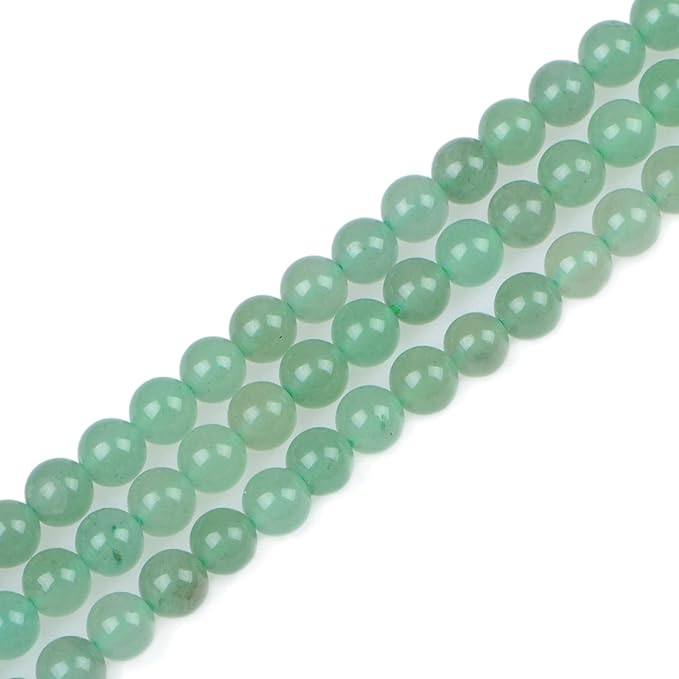 bymitel 210pcs natural crystal beads stone gemstone round energy healing loose beads with stretch cord for jewelry making bracelets anklets (green aventurine, 4mm 210pcs)