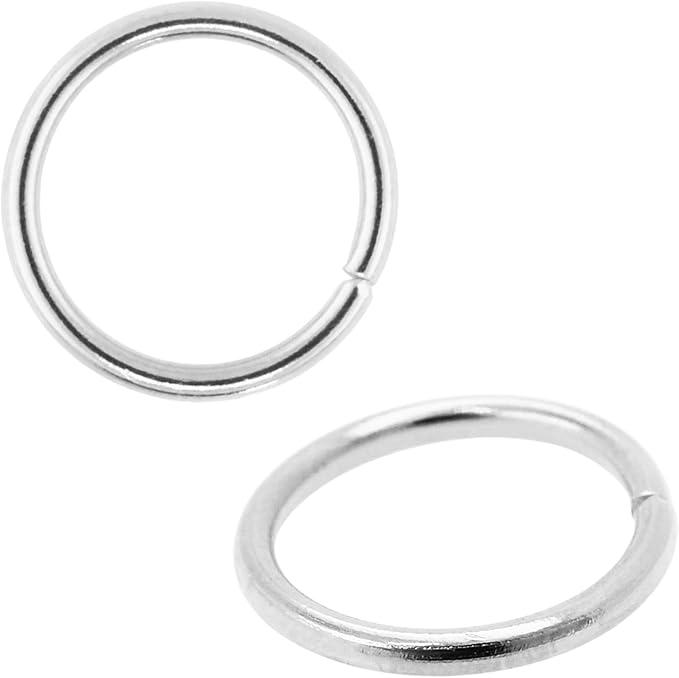 Mandala Crafts Assorted Silver Color Jump Rings Jewelry Findings Metal O Rings for Jewelry Making Supplies - 300 12mm Small Open Jump Rings Kit for Necklace Earring