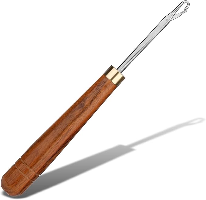 Giwrmu Latch Hook Tool, Wooden Latch Hooks, Latch Hook Crochet Needle for Micro Braids, Hair Extension and Carpet Craft