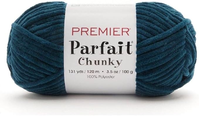 Premier Yarns Parfait Chunky Chenille Yarn 3.5 Oz 6 Super Bulky Weight 3 Pack Bundle with Bella's Stitch Place Holders (Sundown)