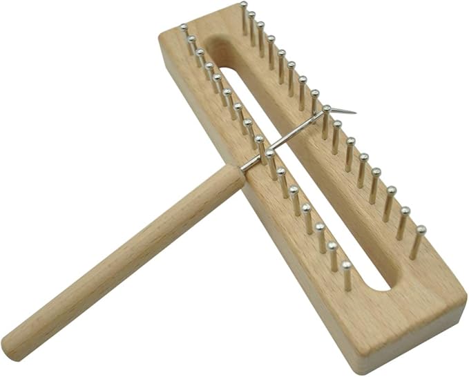 EXCEART Solid Beech Wood Scarf Loom 6.29In Handheld Braider with Crochet Hook for DIY Knitting Weaving Kit Crafting Scarves and Shawls