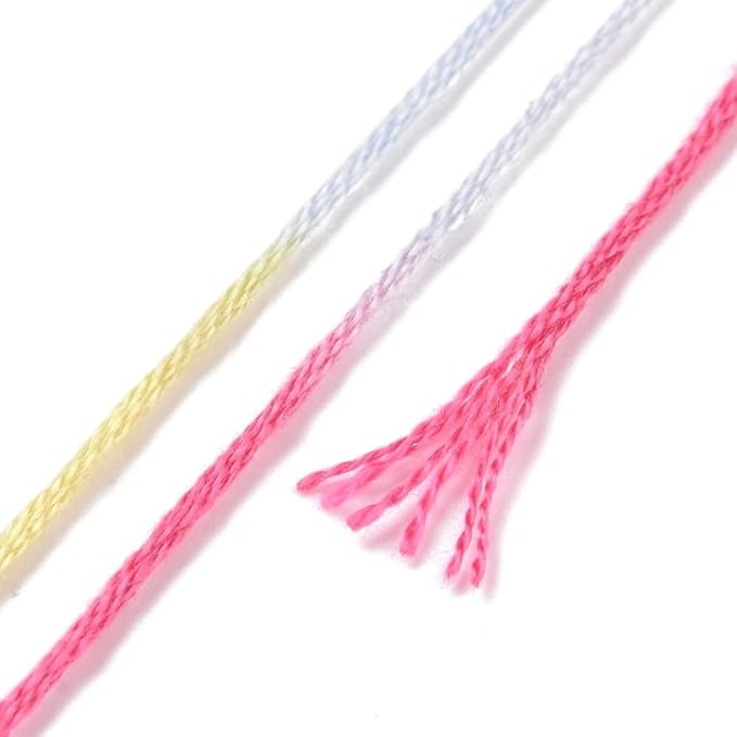 FASHEWELRY 10 Skeins Pastel Embroidery Floss Friendship Bracelet String Threads 6-Ply 0.5mm Cross Stitch Embroidery Thread for Sewing Bracelet Making Stitching Crafts