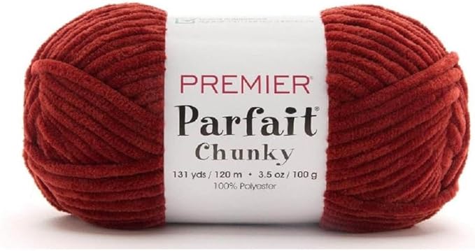 Premier Yarns Parfait Chunky Chenille Yarn 3.5 Oz 6 Super Bulky Weight 3 Pack Bundle with Bella's Stitch Place Holders (Harvest)