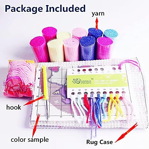 Generic Music Notation Latch Hook Rug Kits for Adults and Kids Beginner Needle Crochet Yarn Kits Embroidery Carpet Hook and Latch Kit Cushion Christmas Home Decoration 30x30cm, XZD050