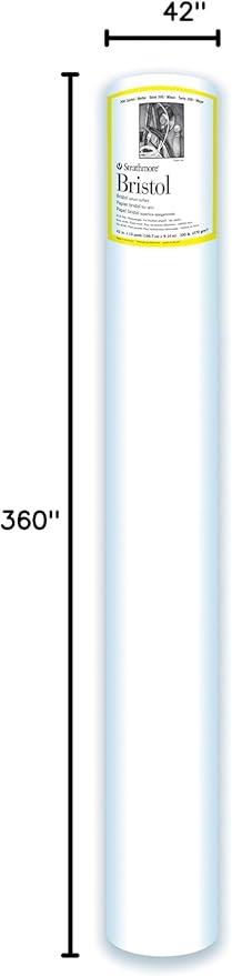 Strathmore (345-43 300 Series Bristol Roll, Vellum Surface , White , 42 in x 10 yard
