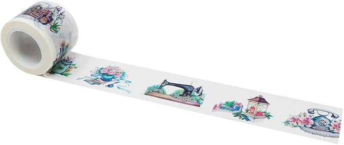 Wrapables Decorative Festive Wide Washi Masking Tape, 30mm x 10m, Seasonal Floral Deco