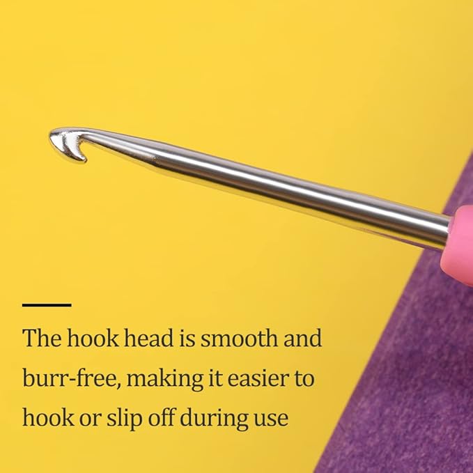 3 mm Crochet Hook, Ergonomic Handle for Arthritic Hands, Extra Long  Knitting Needles for Beginners and Crocheting Yarn (3 mm)