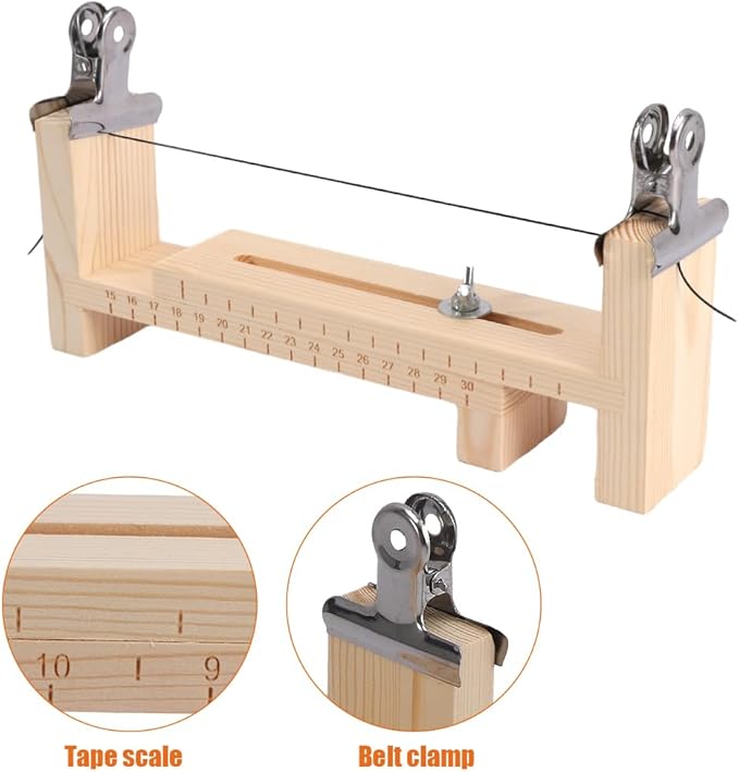 Restynic Paracord Jig Bracelet Maker, Wooden Jig Bracelet Maker with 4 Clips - Adjustable DIY Paracord Braiding Tool for Crafting, Weaving Bracelets, Belts & Keychains(Color:wood1)