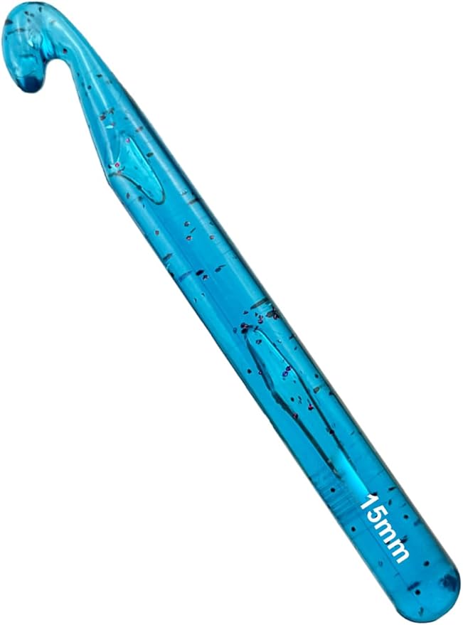 Weabetfu 15mm Large Crochet Hook,Huge Crochet Hooks for Chunky Yarn,Ergonomic Knitting Giant Crochet Hooks,Big Crochet Hooks for Knitting Yarn Carpet Scarf Wool Roving, Blue