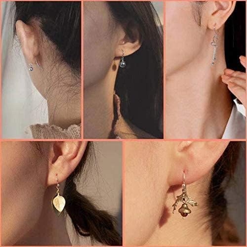 925 sterling earring hooks 200pcs silver+14k gold jewelry making supplies hypoallergenic ear wires fish hook earring findings with 200pcs clear rubber earrings backs for diy jewelry making bulk