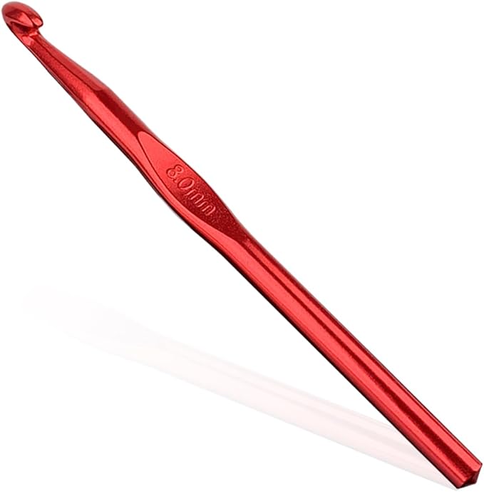 8 mm Crochet Hook, Crochet Needles for Yarn, Aluminum Ergonomic Crochet Hooks for Craft Beginners