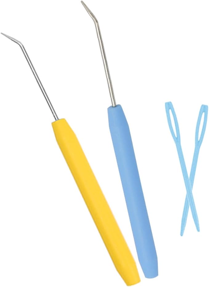 TAODAN 4 Sets Knitting Loom Crochet Hooks Picks for Knitters Home Handmade DIY Colourful Plastic Shank Curved Pointed Crochet Hook Suitable for Making Cushions Scarves Handbag