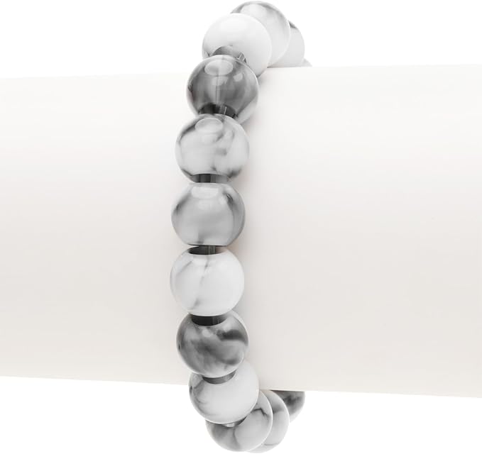 300 acrylic large hole beads for crafts and for hair 10mm x 12mm acrylic barrel beads with 5.7mm large hole, black and white marble for men and women