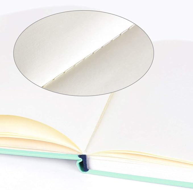 Mifuner Small Square 5x5 80gsm Mini Notebooks Blank Pages Sketchbooks Travel Journal Pocket Hardcover Paint Writing Notebook Blank Diary Memo Planner Sketchbook PU Leather Cover, Green