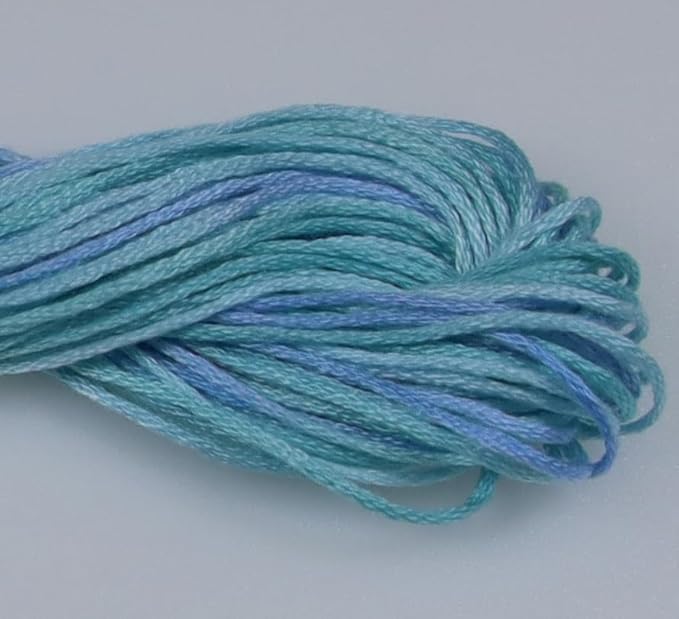 KCS Big skeins of 25 Meters Size 25 Color Variegated Cross Stitch Stranded Threads,6 skeins,4020